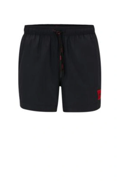 Hugo Quick-drying Swim Shorts In Recycled Material With Logo In Black 001