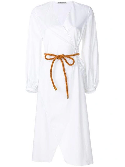 Veronique Leroy Rope Belt Longline Shirt In White