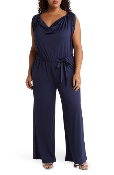 By Design Marielle Cowl Neck Jumpsuit In Navy