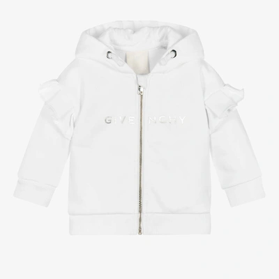 Givenchy Babies' Girls White 4g Logo Zip Up Top