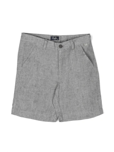 Il Gufo Kids' Boys Pale Grey Linen Shorts
