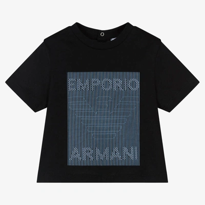 Emporio Armani Babies' Boys Blue Logo Cotton T-shirt