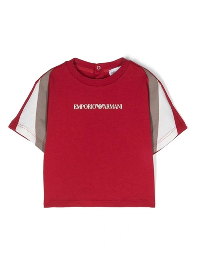 Emporio Armani Babies' Boys Red Cotton Logo T-shirt