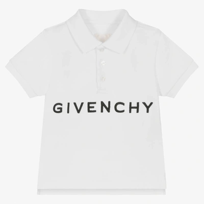 Givenchy Babies' Boys White Cotton Logo Polo Shirt