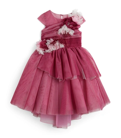 Marchesa Couture Kids' Girls Dark Pink Tulle Dress
