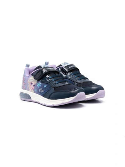 Geox Kids' Girls Blue & Purple Disney Trainers