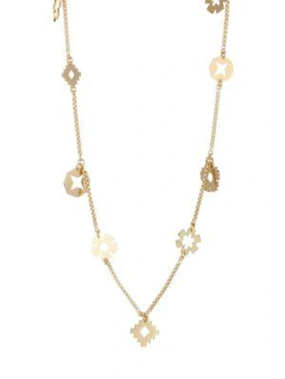 Tory Burch Geo Long Necklace In Yellow Gold