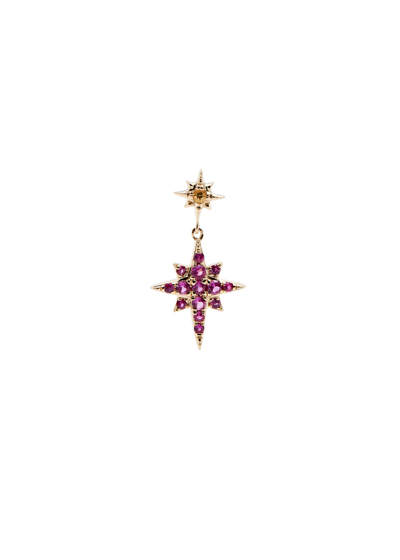 Roxanne First Sunset Star 14kt Gold Single Drop Earring In Pink