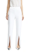 Jonathan Simkhai Satin Combo Front Slit Pants In White