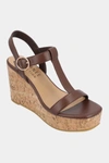 Journee Collection Matildaa Tru Comfort T-strap Platform Wedge Sandal In Brown