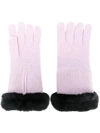 N•peal Handschuhe Mit Pelzbesatz In Pink