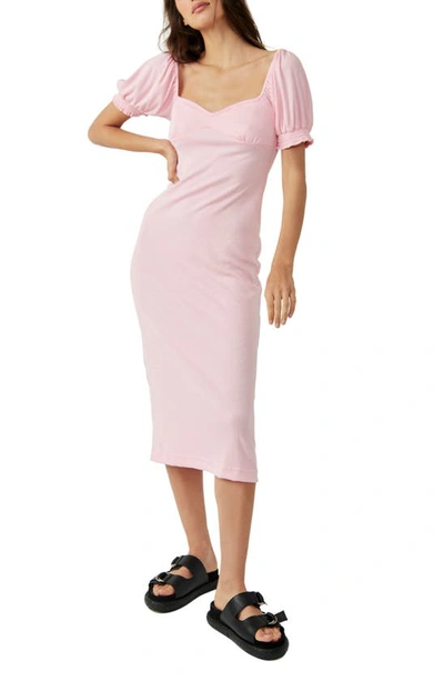 Free People Bel Air Midi Dress In Pink