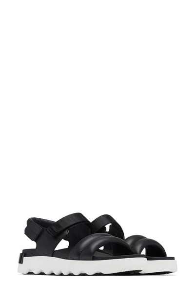 Sorel Viibe Slingback Sandal In Black/sea Salt