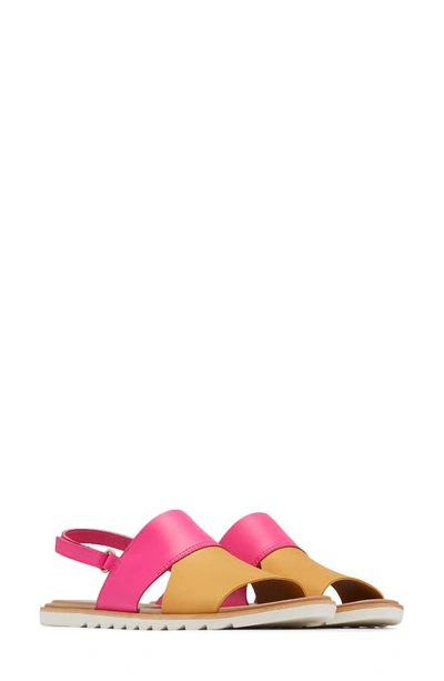 Sorel Ella Ii Slingback Sandal In Pilsner/fuchsia Fizz