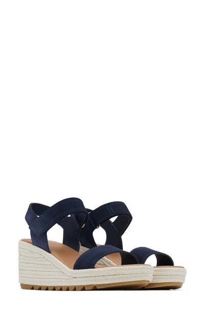 Sorel Cameron Wedge Espadrille Sandal In Blue