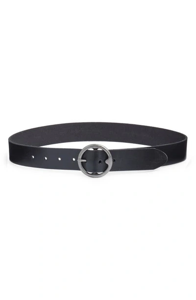 Treasure & Bond Sara Round Buckle Leather Belt In Black