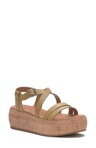 Lucky Brand Jacobean Platform Sandal In Fennel Seed Leather