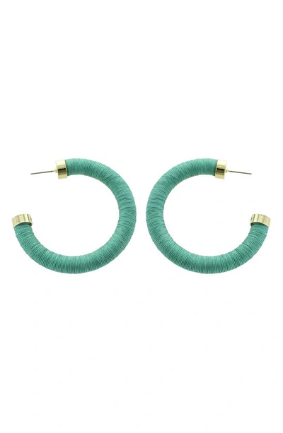 Panacea Wrapped Tube Hoop Earrings In Turquoise