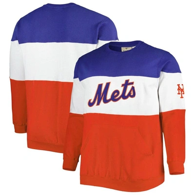 Profile Royal/white New York Mets Big & Tall Pullover Sweatshirt