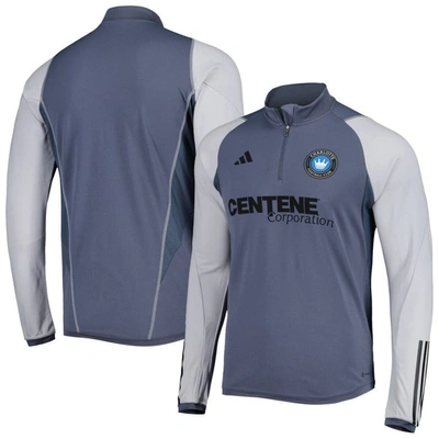 Adidas Originals Adidas Gray Charlotte Fc Aeroready Quarter-zip Training Top