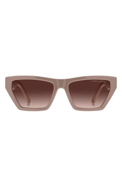 Marc Jacobs 55mm Gradient Cat Eye Sunglasses In Beige/ Brown Gradient