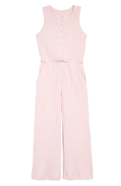 Treasure & Bond Kids' Rib Romper In Pink Smoke