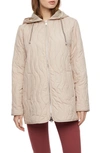 Bernardo Quilted Zip-up Hooded Jacket In Light Taupe