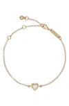 Ted Baker Hansa Crystal Heart Bracelet In Gold Toneclear Crystal