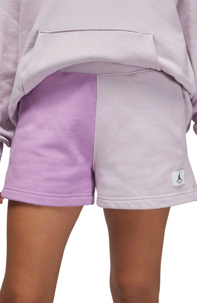 Jordan Flight Cotton Fleece Shorts In Purple