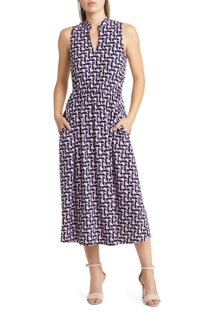 Anne Klein Jenna Midi Dress In Purple