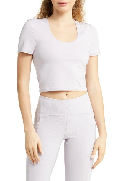 Zella Scoop Neck Support T-shirt In Lavender Sky
