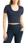 Zella Scoop Neck Support T-shirt In Navy Sapphire