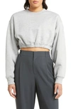 Alo Yoga Devotion Crop Sweatshirt In Athletic Heather Grey