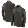 Fanatics Branded Black Wisconsin Badgers Oht Military Appreciation Guardian Quarter-zip Top In Charcoal