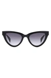 Rag & Bone 52mm Cat Eye Sunglasses In Black/ Grey Shaded