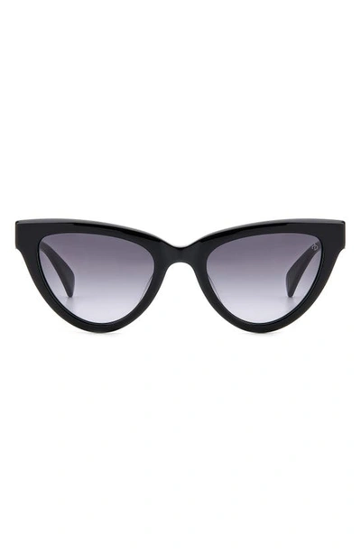 Rag & Bone 52mm Cat Eye Sunglasses In Black/ Grey Shaded