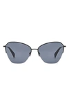 Rag & Bone 58mm Cat Eye Sunglasses In Matte Black/ Grey