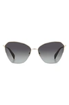 Rag & Bone 58mm Cat Eye Sunglasses In Gold/ Grey