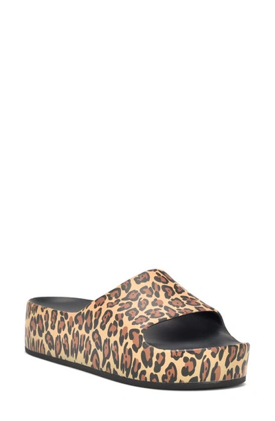 Nine West Pool Platform Slide Sandal In Medium Natural