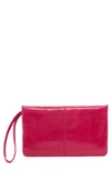 Hobo Evolve Leather Clutch In Fuchsia