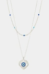 Sterling Forever Alessandra Layered Necklace In Gray