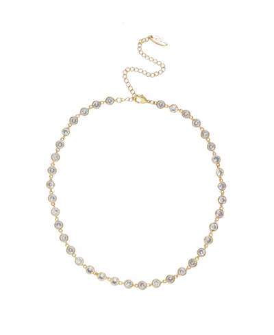 Ettika Crystal Disc And Link Necklace In Gold