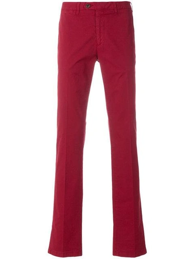 Canali Chino Trousers In Red