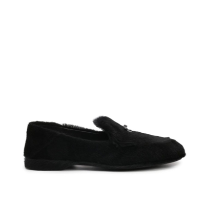 Miu Miu Fur Loafers In Black