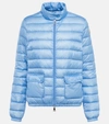 Moncler Lans Short Down Jacket In Blu