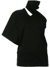 Ambush Woven Cut Out Wrap Top In Black