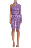 mugler star mesh dress Mugler Star Mesh Dress In Purple