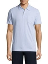 Sunspel Textured Cotton Polo In Sky