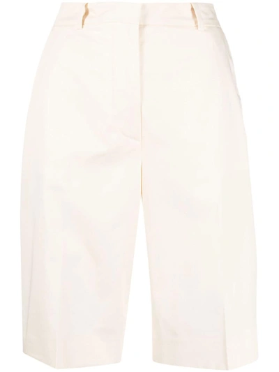 Calvin Klein Twill-weave Cotton Shorts In Beige