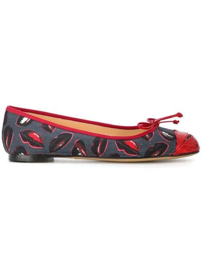 Charlotte Olympia Kiss Me Darcy! Ballerinas In Blue